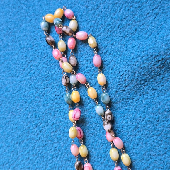 Vintage Multicolor beaded Long Necklace Fashion Jewelry - Picture 8 of 12